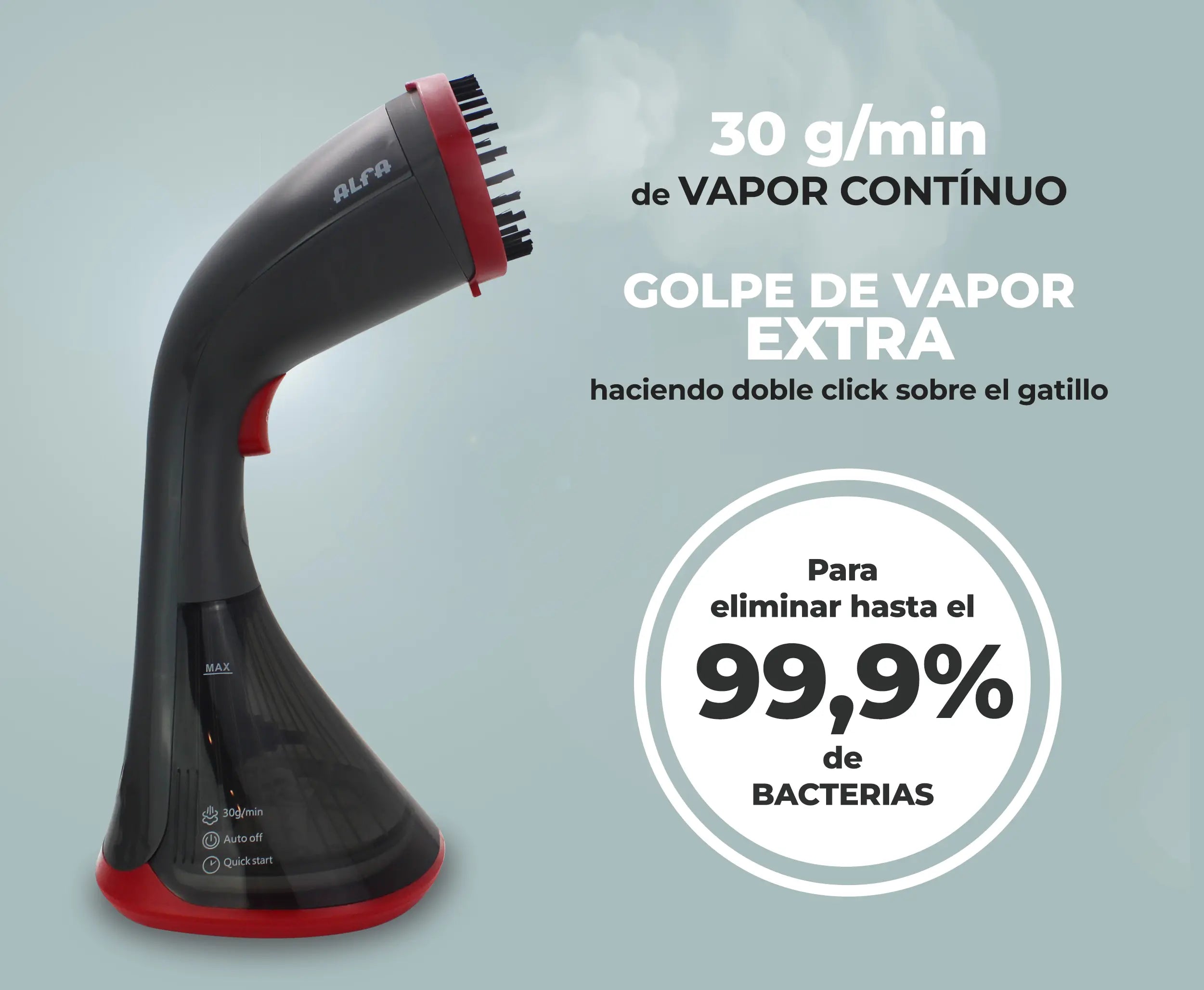 Plancha vertical potente y ligera