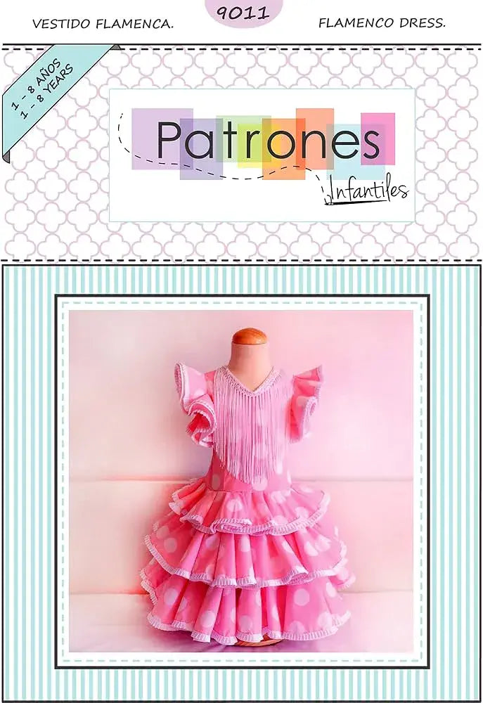 Patron niña tres volantes 9011